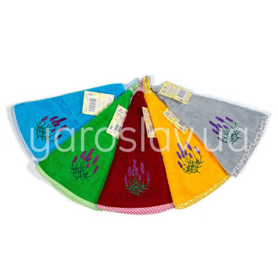 Serwetka frotte półokrągła z haftem lawenda d-60 cm TM Yaroslav